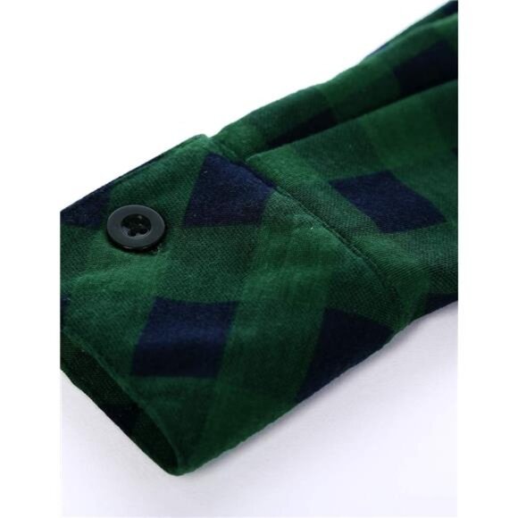 Women's Soft Stretchy Knit Plaid Shirt - Roll-Up Long Sleeve - Picture 5 of 7